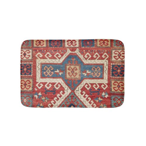 White Hooked Southwestern Shape  Bath Mat