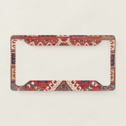 White Hooked Southwestern Shape  License Plate Frame