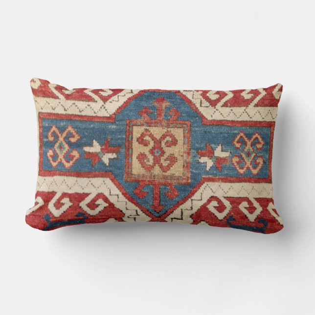 White Hooked Southwestern Shape Throw Pillow (Front)