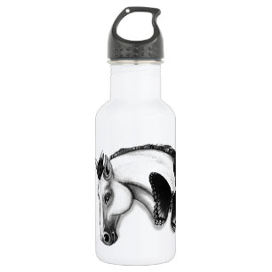 White Horse and Butterfly Design Stainless Steel Water Bottle