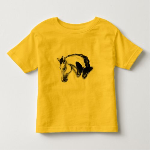 White Horse and Butterfly Design Toddler T_shirt