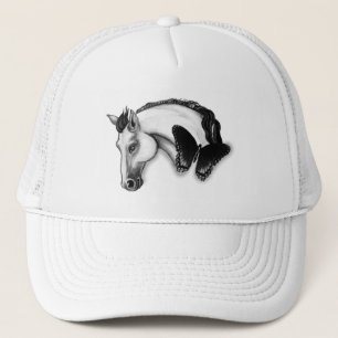 White Horse and Butterfly Design Trucker Hat