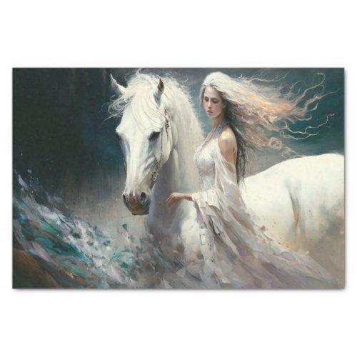 White Horse and Lady Tissue Paper