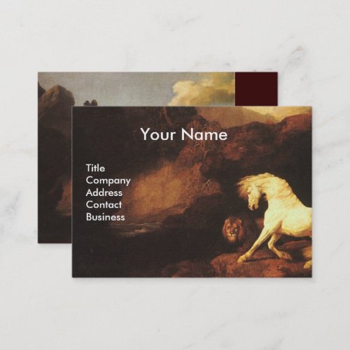 WHITE HORSE AND LION  CADUCEUS VETERINARY SYMBOL BUSINESS CARD