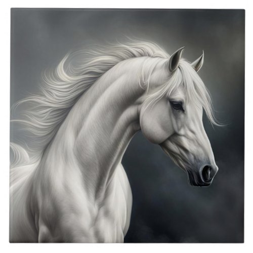 White Horse Beautiful Art Ceramic Tile