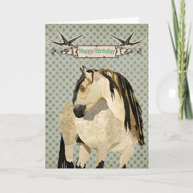 White Horse Birthday Card (Front)