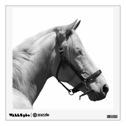 White horse black and white photography wall sticker