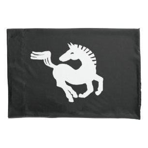 White horse black pillowslip pillow case