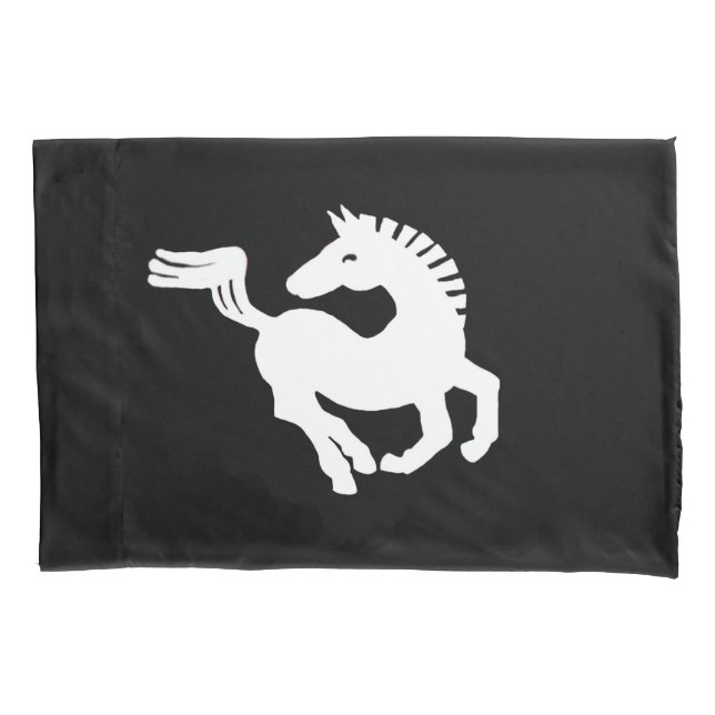 White horse black pillowslip pillow case (Front)
