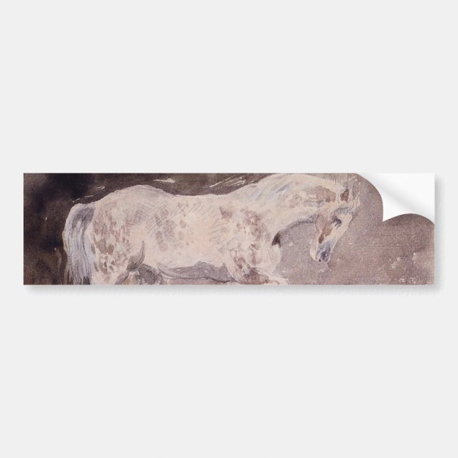 White Horse (by Eugene Delacroix) Bumper Sticker (Front)