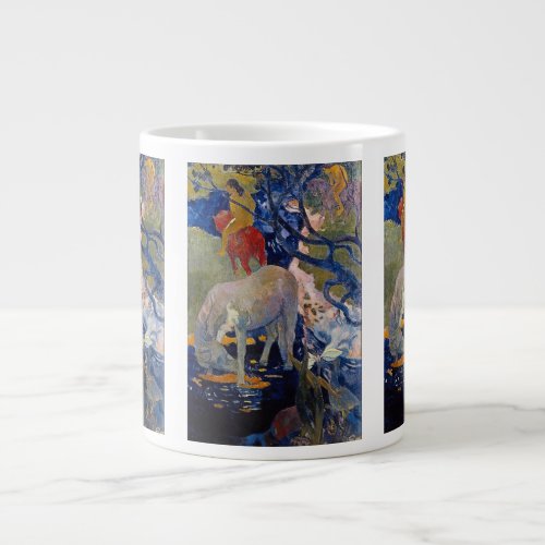 White Horse by Paul Gauguin Vintage Fine Art Giant Coffee Mug