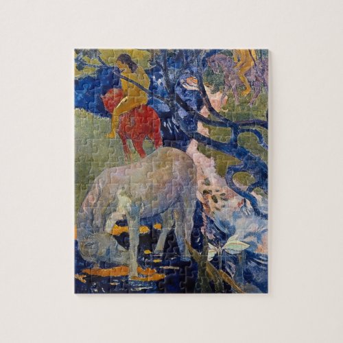 White Horse by Paul Gauguin Vintage Fine Art Jigsaw Puzzle