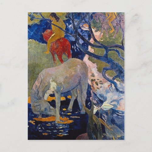 White Horse by Paul Gauguin Vintage Fine Art Postcard