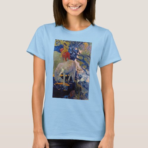 White Horse by Paul Gauguin Vintage Fine Art T_Shirt