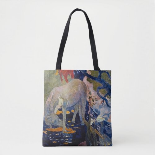 White Horse by Paul Gauguin Vintage Fine Art Tote Bag