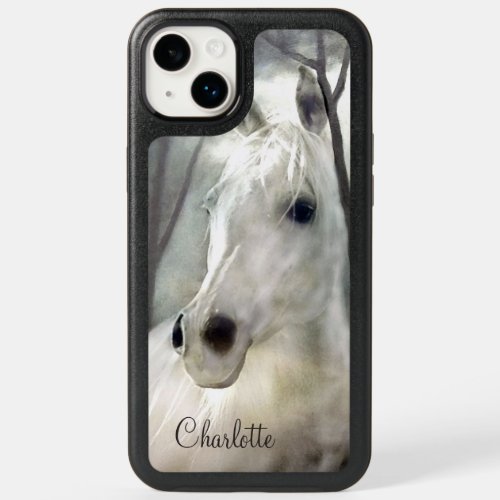 White Horse Custom OtterBox iPhone 14 Plus Case