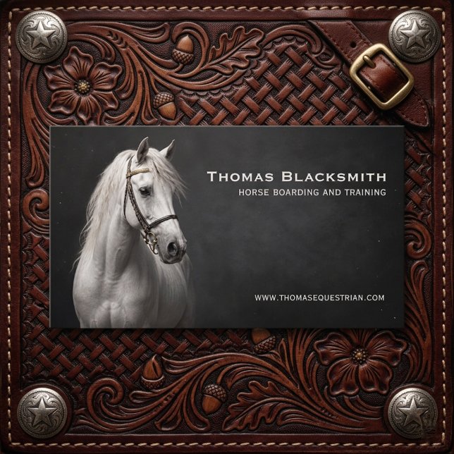 White Horse Equestrian Personalized Business Card (Creator Uploaded)