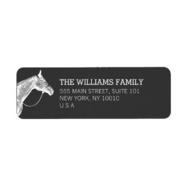 White Horse Equestrian Return Address Label