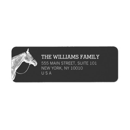 White Horse Equestrian Return Address Label