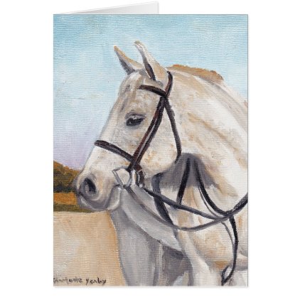 White Horse Equine Art Note Card