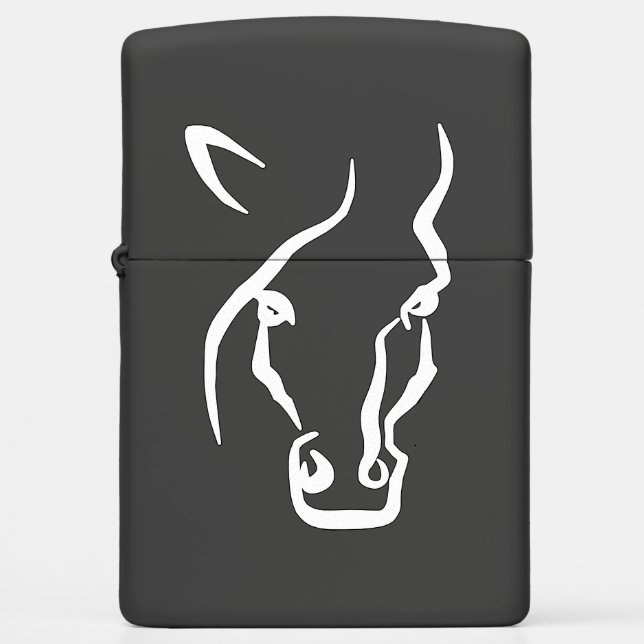 White Horse Face Zippo Lighter (Front)