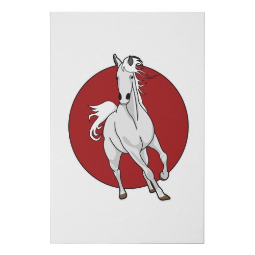 White Horse Faux Canvas Print