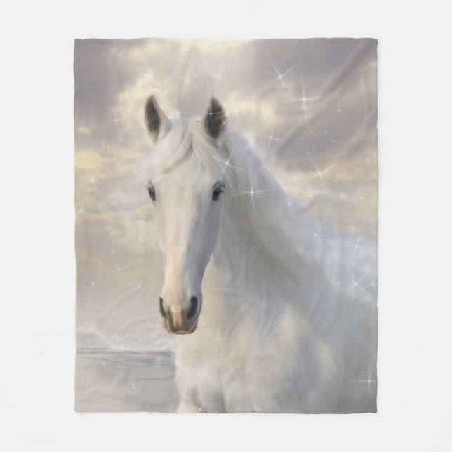 White Horse Fleece Blanket (Front)