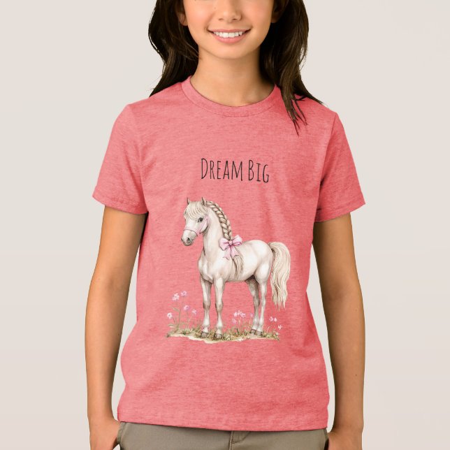 White Horse & Flowers Tri-Blend Shirt (Front)