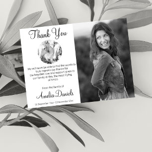 White Horse Funeral Photo Thank You Cards