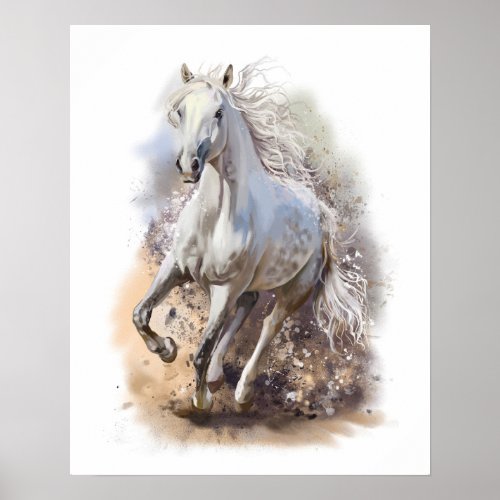 White Horse Gallop Poster