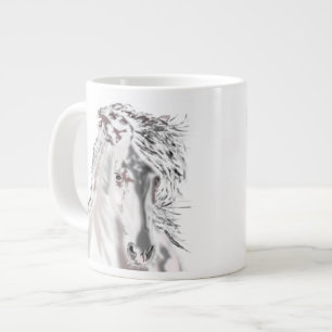 White Horse Giant Coffee Mug
