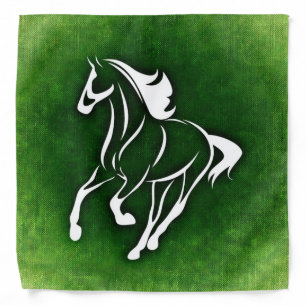 White horse green bandana