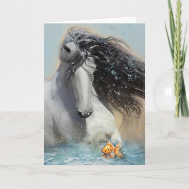 White Horse - Greeting Card (Front)