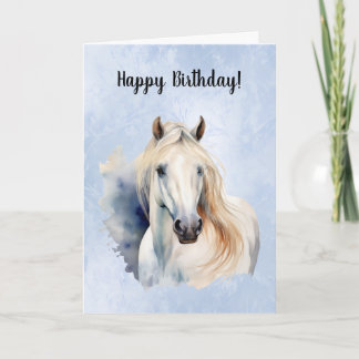 White Horse Happy Birthday Card