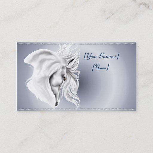Customizable White Horse Head Business Card