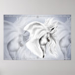 White Horse Head Print