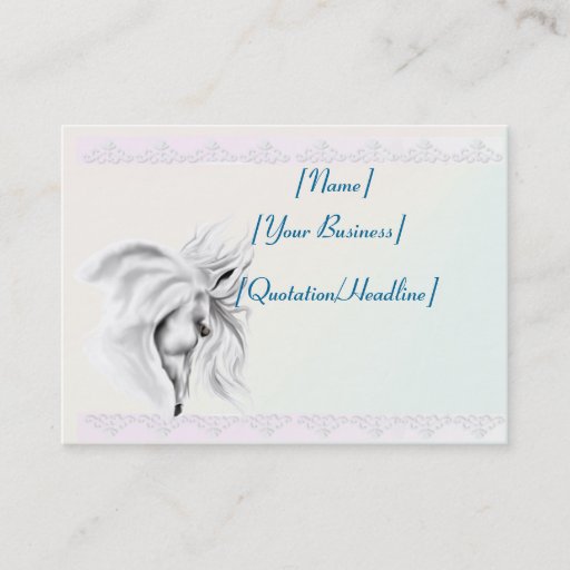 Customizable White Horse Head profilecard_chubby_horizontal,... Business Card