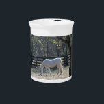 White Horse in trees Pitcher<br><div class="desc">Cream Horse in trees Photo by Sandy Closs "gifts for horse lovers ""i love horses""horse wallet""brown horse""horse, horses, "horse gifts""farm animals ,  pony ,  ponies""horse lover""horse lovers"</div>