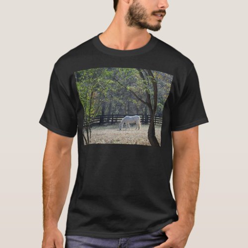 White Horse in trees T_Shirt