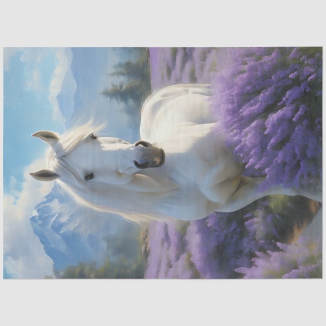 White Horse Lavender Tissue Paper (Front)