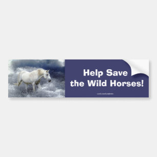White Horse Lover Equine Bumper Sticker