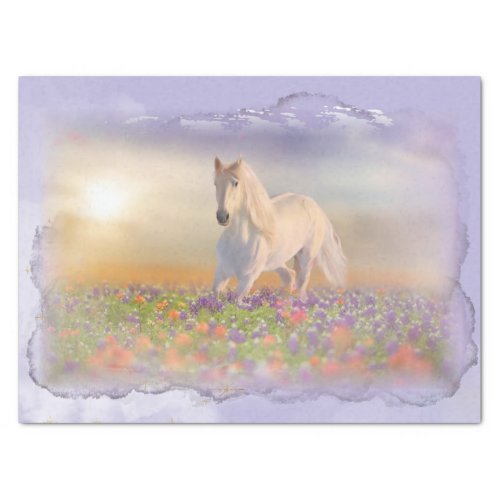 White Horse Meadow Fantasy Decoupage Tissue Paper