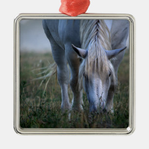 White Horse Metal Ornament