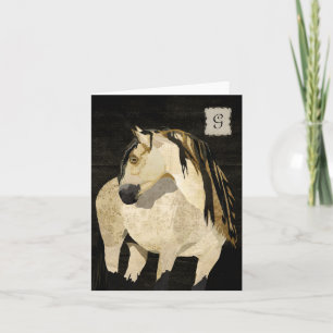 White Horse Monogram Notecard