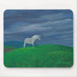 White Horse Mouse Pad
