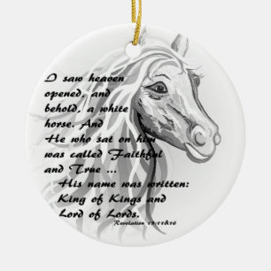 White Horse of a King Ceramic Ornament
