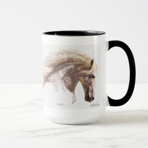 White Horse Pegasus Stallion Fine Art Mug