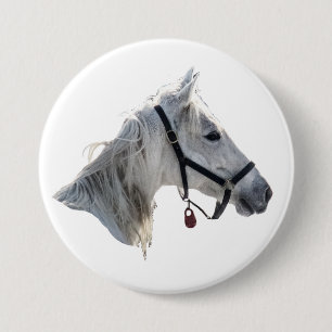 White Horse Pinback Button