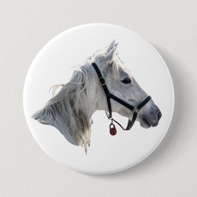 White Horse Pinback Button (Front)