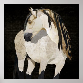 White Horse Poster by Greyszoo at Zazzle